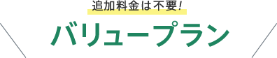 追加料金は不要！バリュープラン