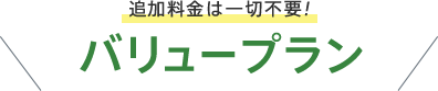 追加料金は一切不要！バリュープラン