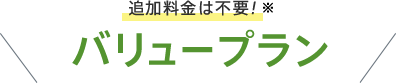 追加料金は一切不要！バリュープラン