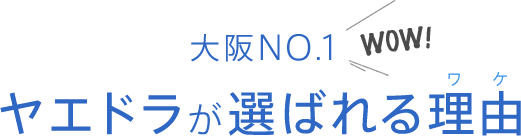 大阪NO.1 ヤエドラが選ばれる理由