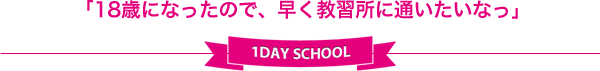 「18歳になったので、早く教習所に通いたいなっ」